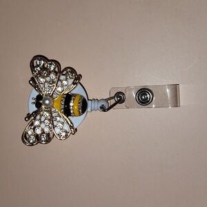 New Id Buckle Rhinestone Badge Holders Retractable